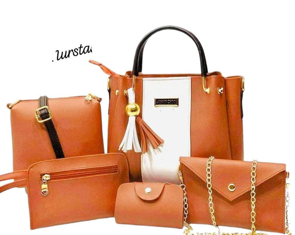 5 Pcs Women's Leather Hand Bag Set